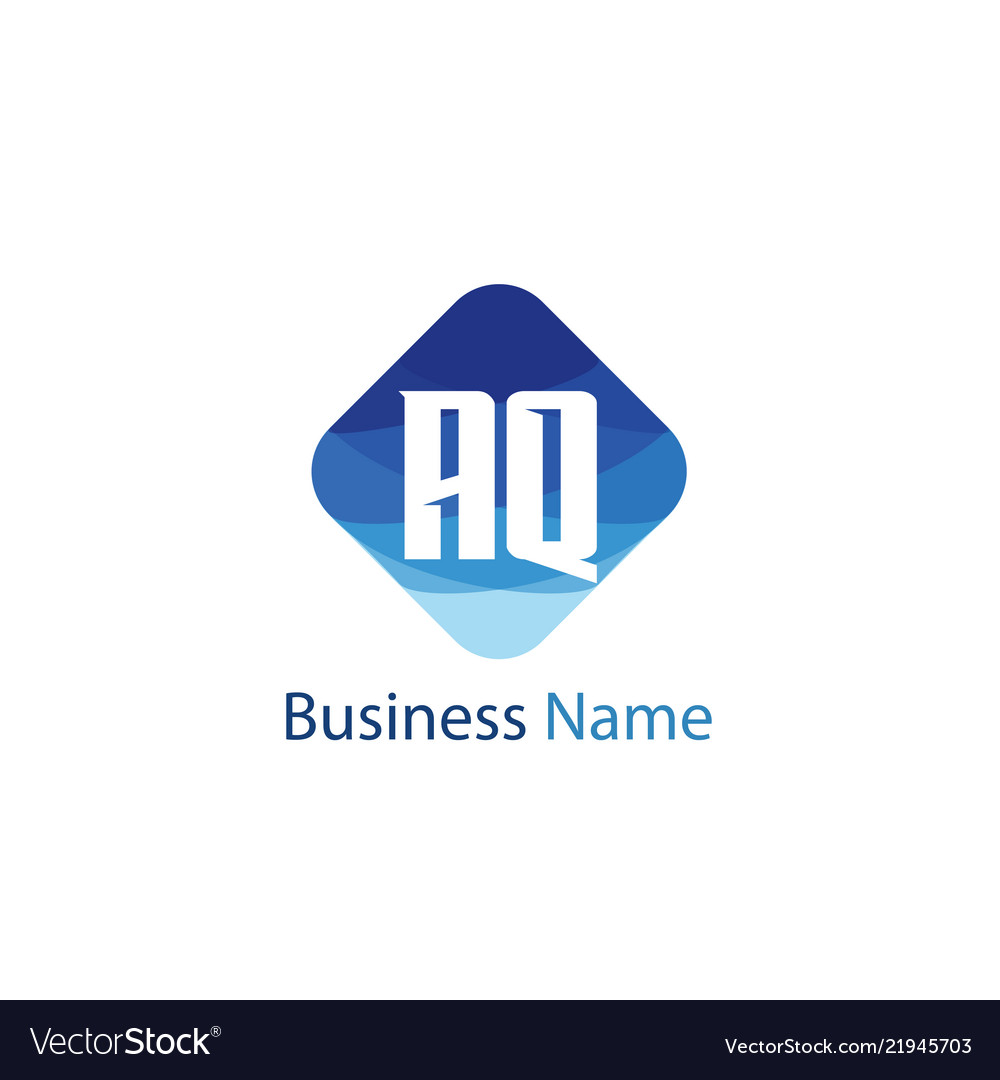 Initial letter aq logo template design