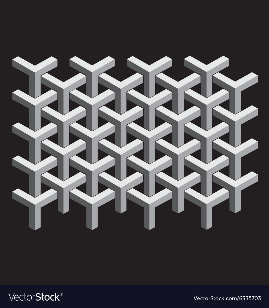 Interlocking 3d cubes Royalty Free Vector Image