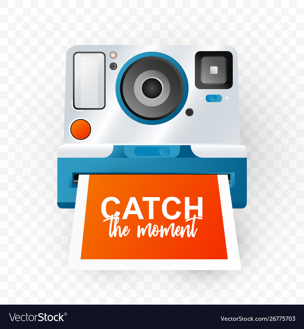 Isolated flat camera with photo in retro style
