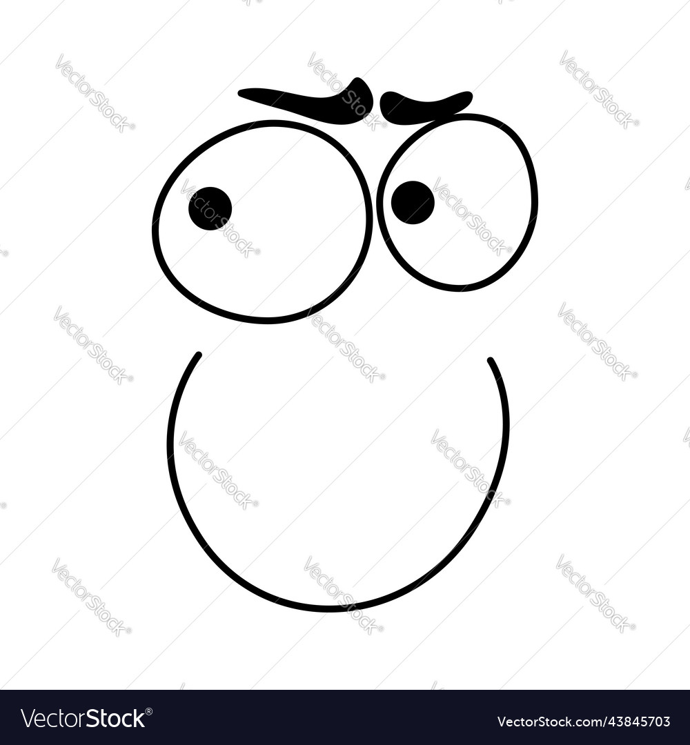 Malicious smile emoticon emoji cartoon face Vector Image