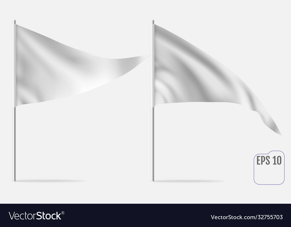 Realistic pennant template triangle flag mockup Vector Image