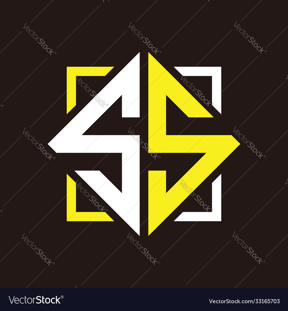 S initials quadrangle monogram with square