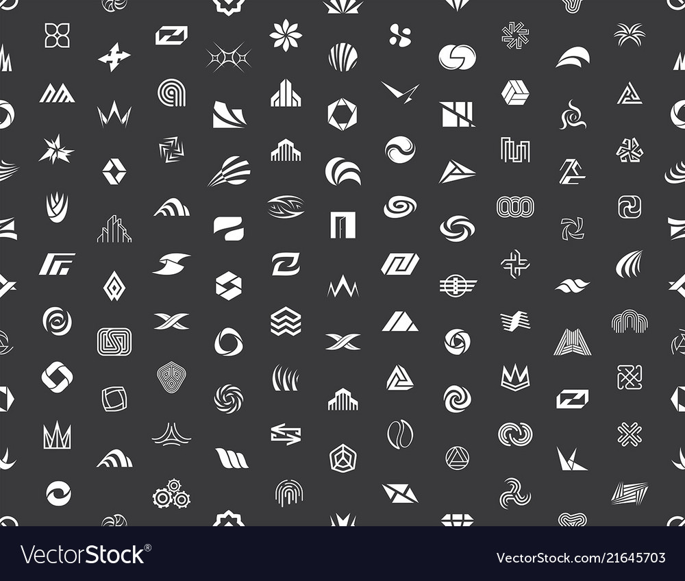 Seamless pattern with abstract logos