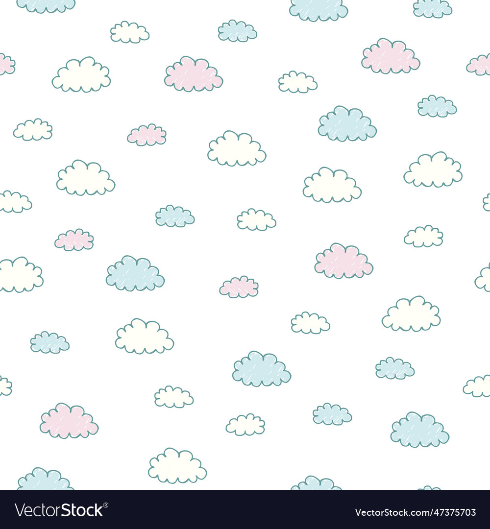 Seamless pattern with clouds Vector Image Seamless pattern with clouds