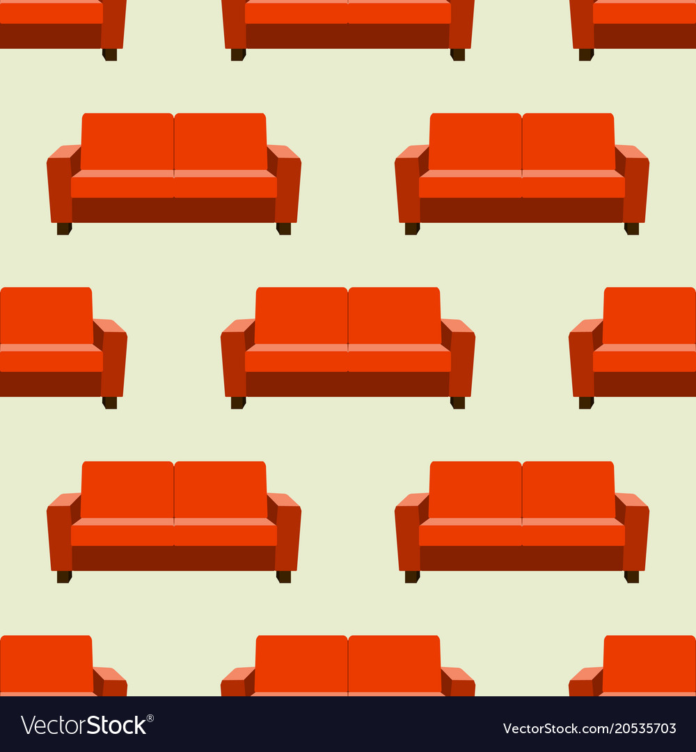 Seamless pattern with sofas on background Vector Image