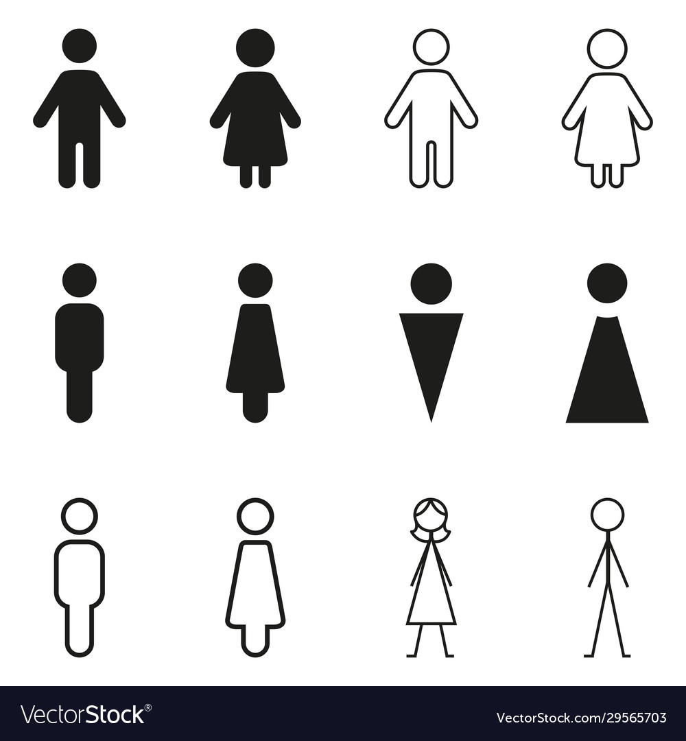 Set gender icons wc pictograms