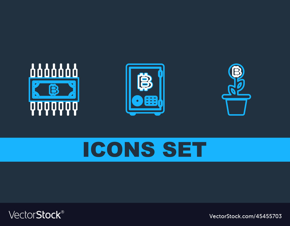 Set line cryptocurrency key bitcoin with circuit Vector Image Set line cryptocurrency key bitcoin with circuit