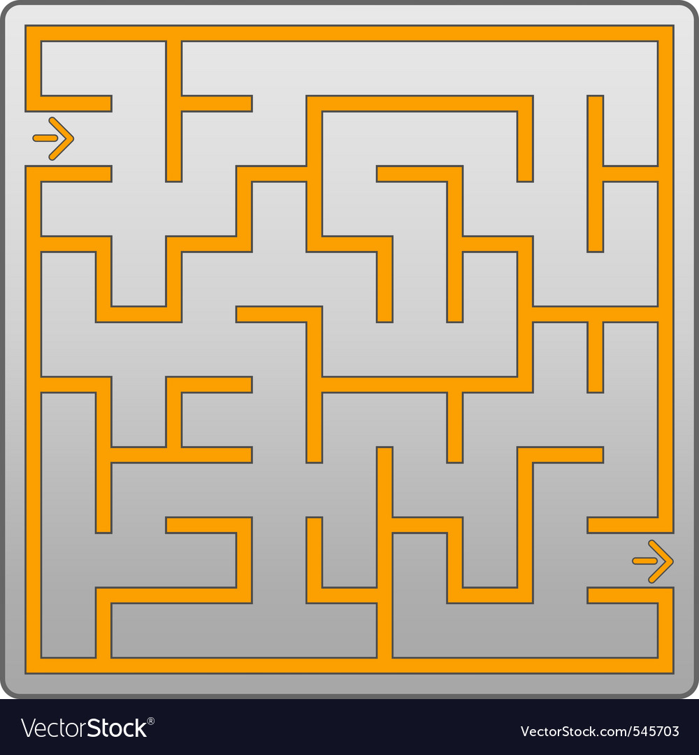 Small Gray Labyrinth Royalty Free Vector Image Small Gray Labyrinth Vector Image
