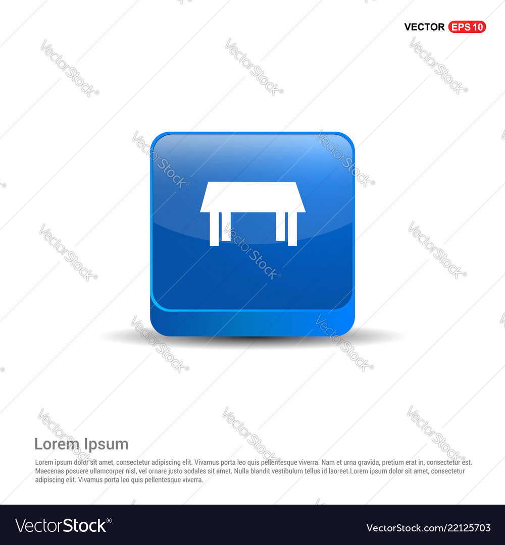 Table icon - 3d blue button