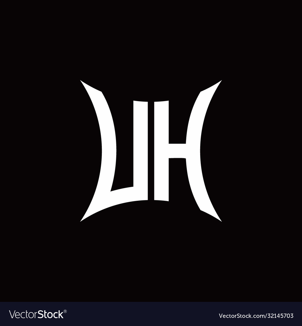 Uh monogram logo with sharped shape design