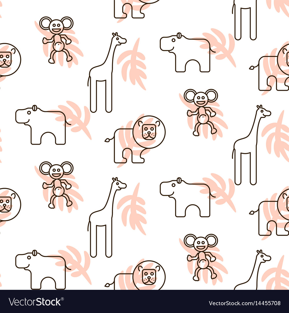 African wild animals kid seamless pattern Vector Image