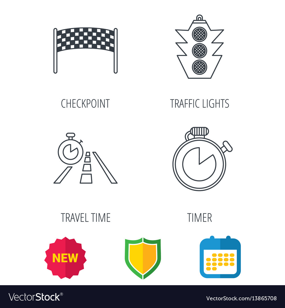 Checkpoint traffic lights and timer icons