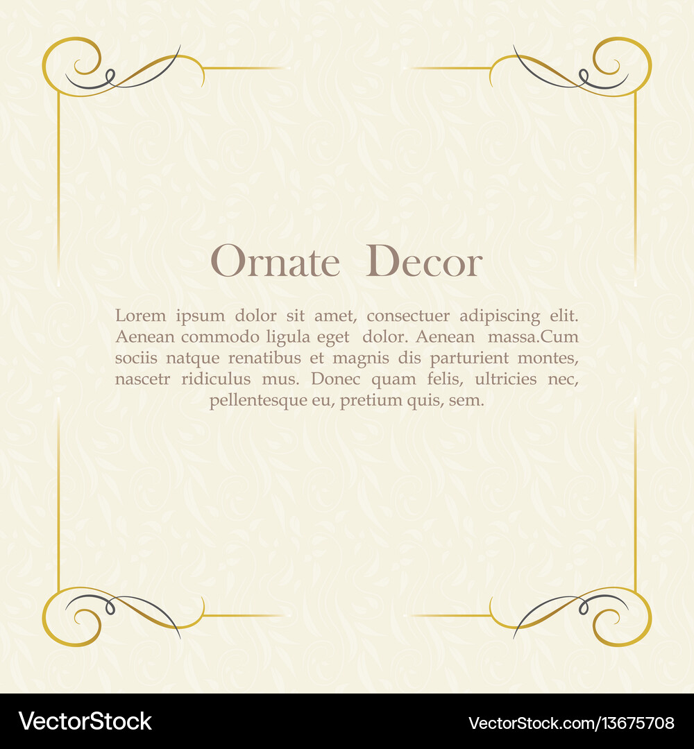 Decorative frame elegant element for Royalty Free Vector