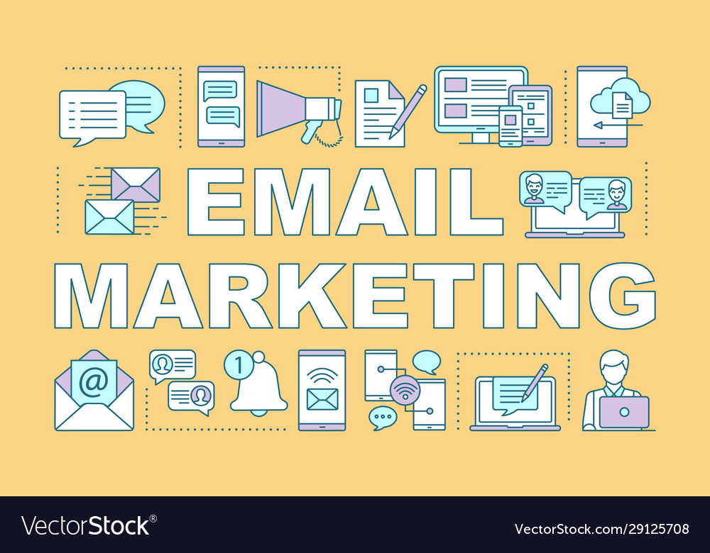 Email Marketing Word Concepts Banner Digital Vector Image