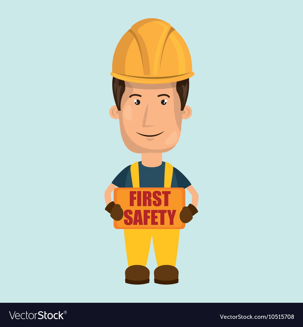 First safety worker icon Royalty Free Vector Image