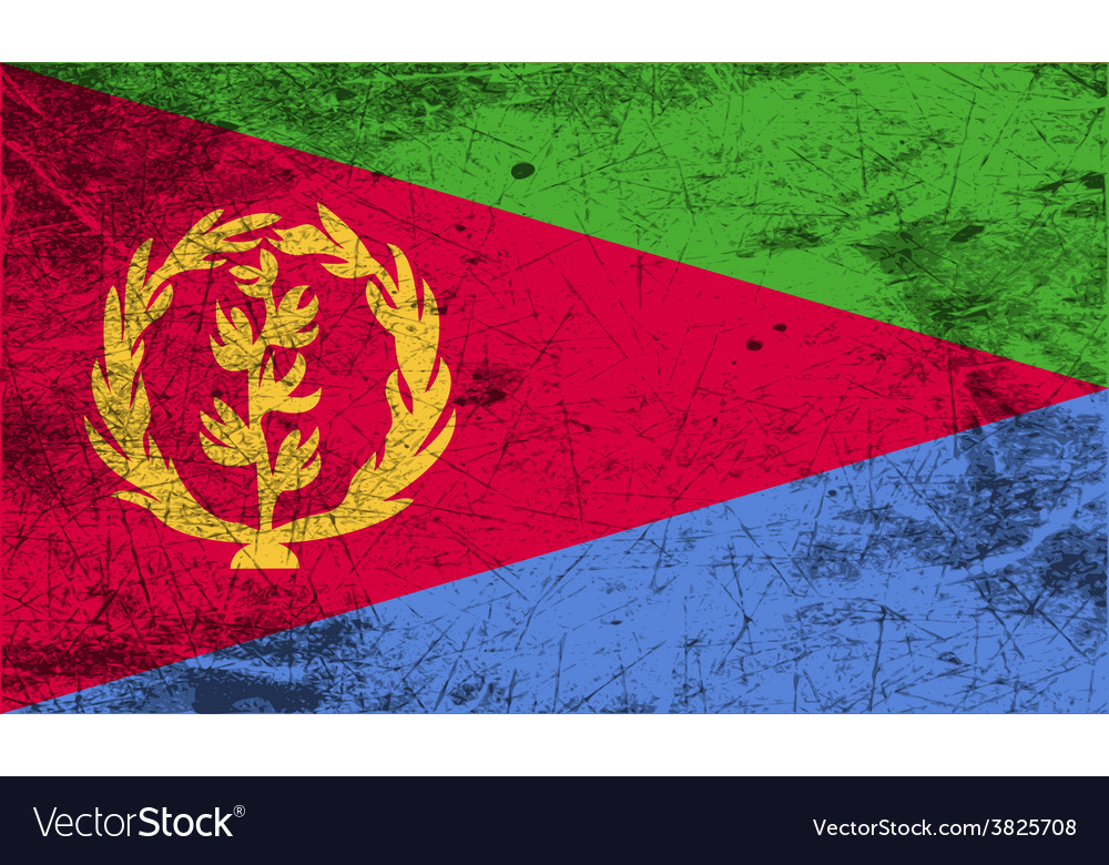 Flag of eritrea with old texture Royalty Free Vector Image