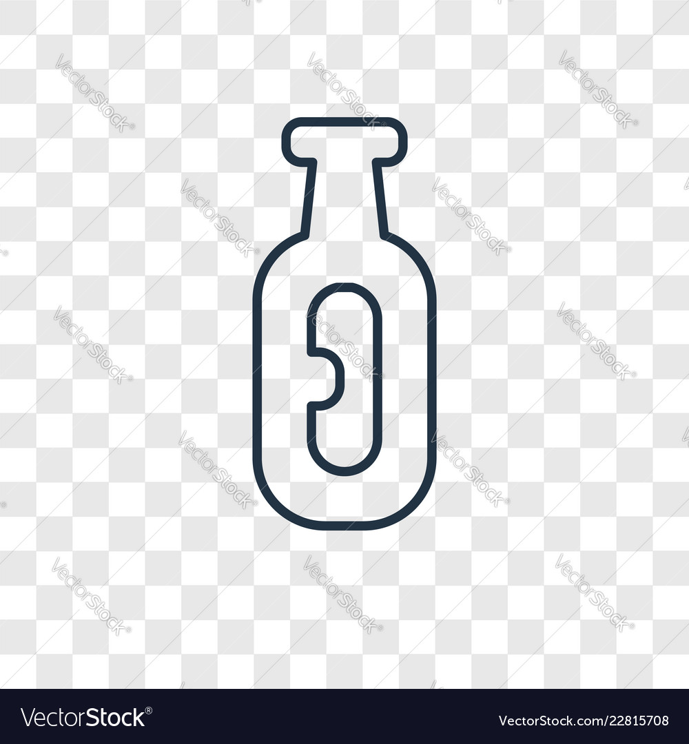 Flask concept linear icon isolated on transparent vector image Flask concept linear icon isolated on transparent