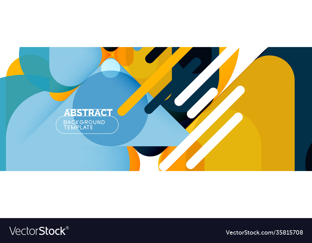 Flat geometric round shapes and dynamic lines vector image Flat geometric round shapes and dynamic lines