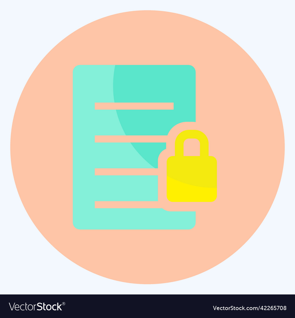 Icon secure document suitable for user interface Vector Image Icon secure document suitable for user interface