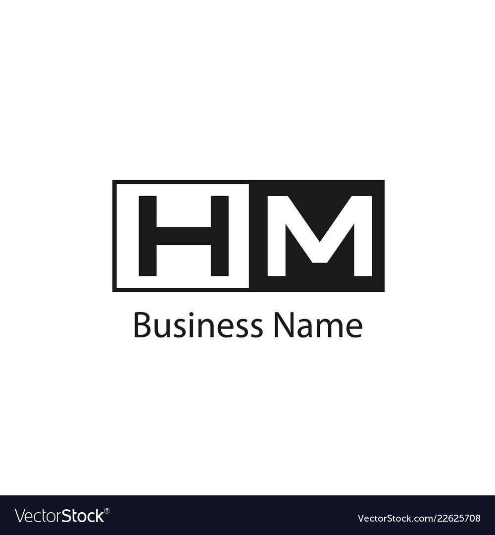 Initial letter hm logo template design Royalty Free Vector