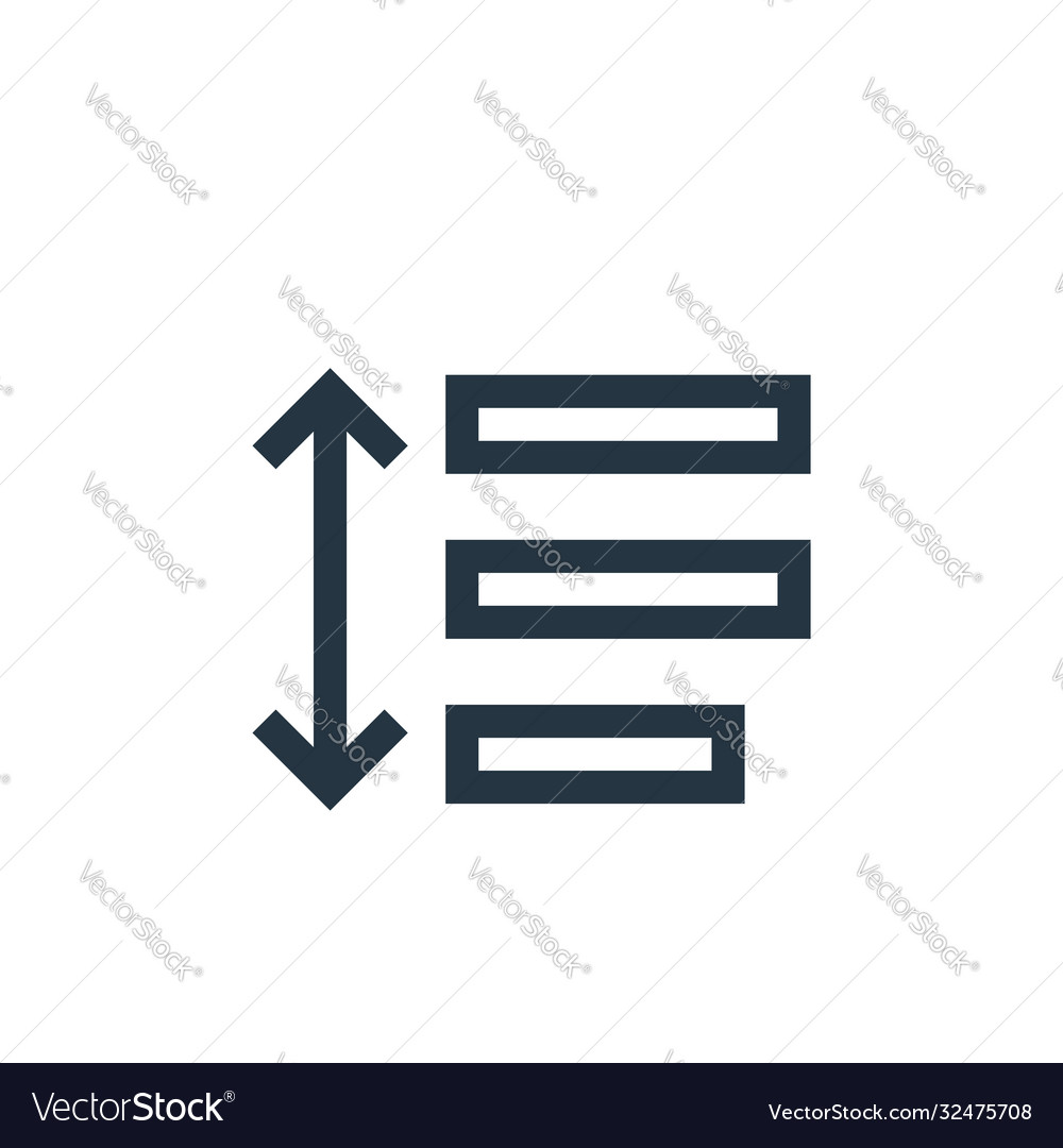 Line spacing icon isolated on white background Vector Image