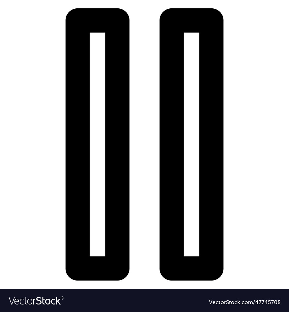 Pause icon outline of vector image Pause icon outline of