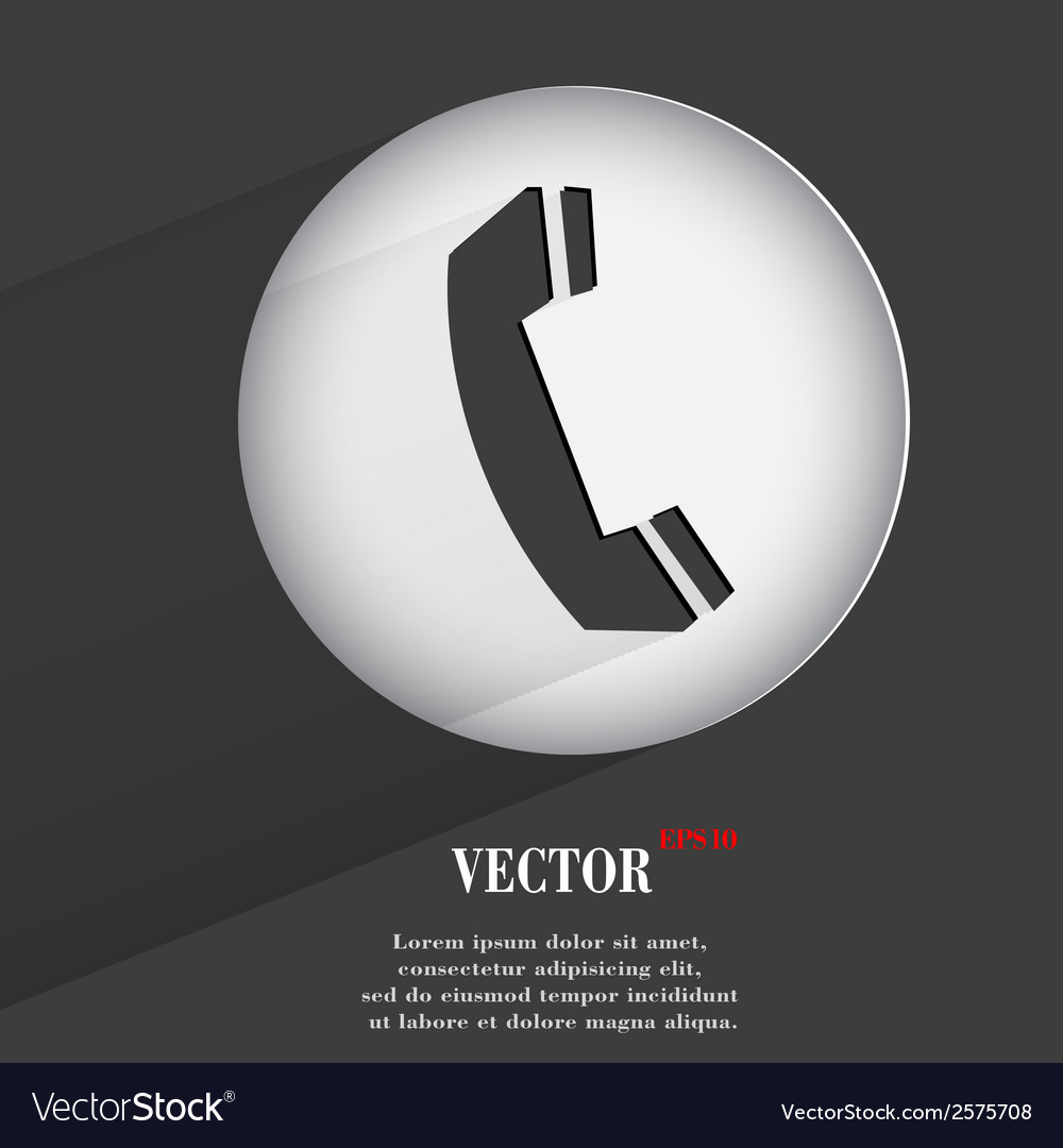 Phone flat modern web button with long shadow
