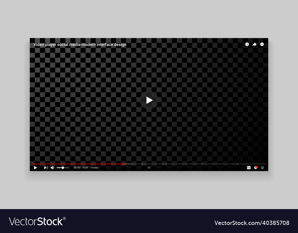 Responsive design desktop web video player page vector image Responsive design desktop web video player page