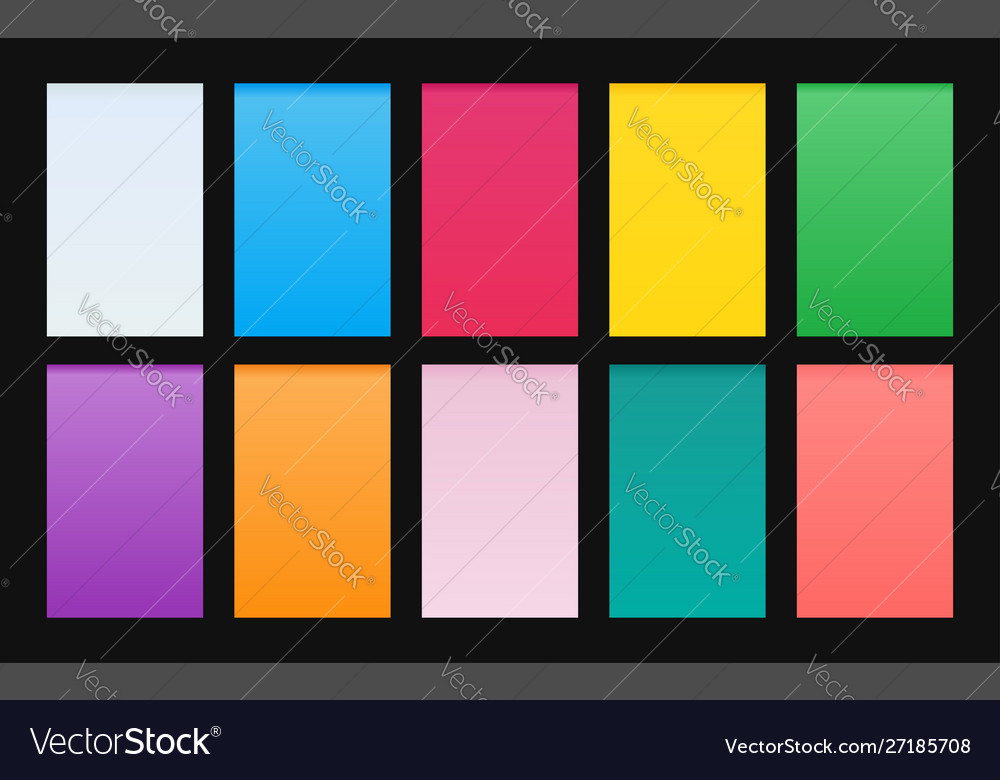 Set gradient backgrounds material design vector image Set gradient backgrounds material design