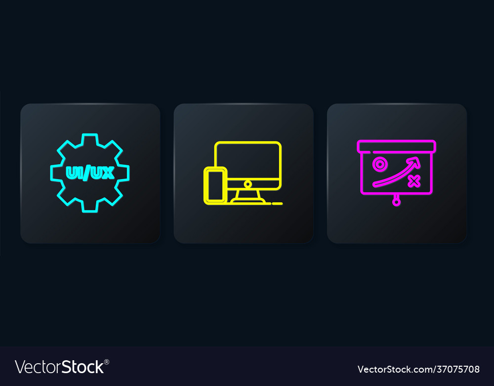 Set line ui or ux design planning strategy Vector Image Set line ui or ux design planning strategy