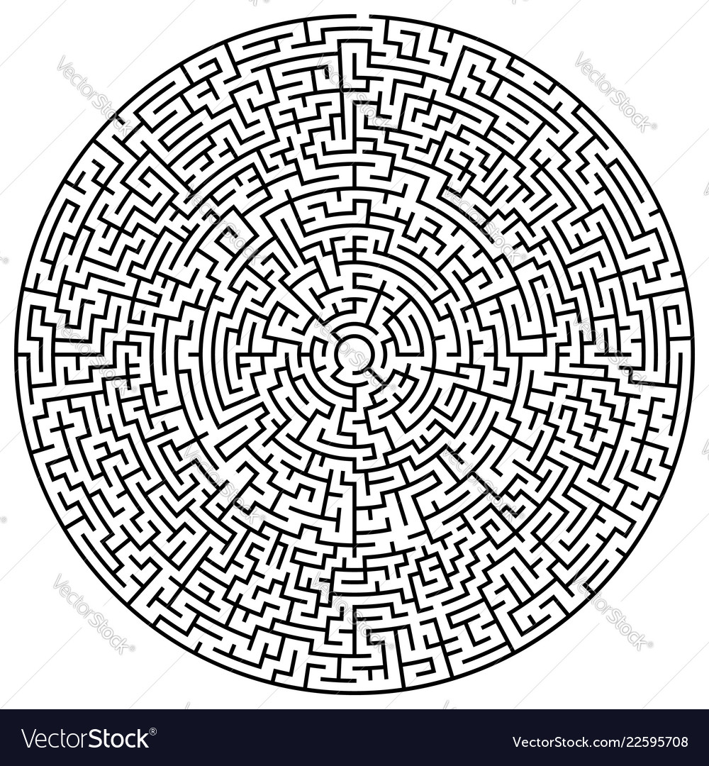 Solvable circular maze element isolated on white vector image Solvable circular maze element isolated on white