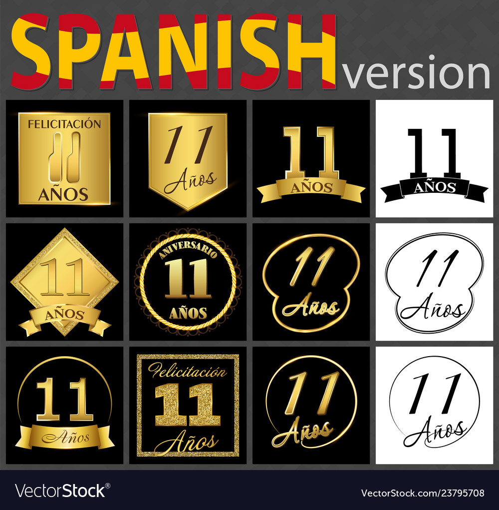 Spanish set of number 11 templates