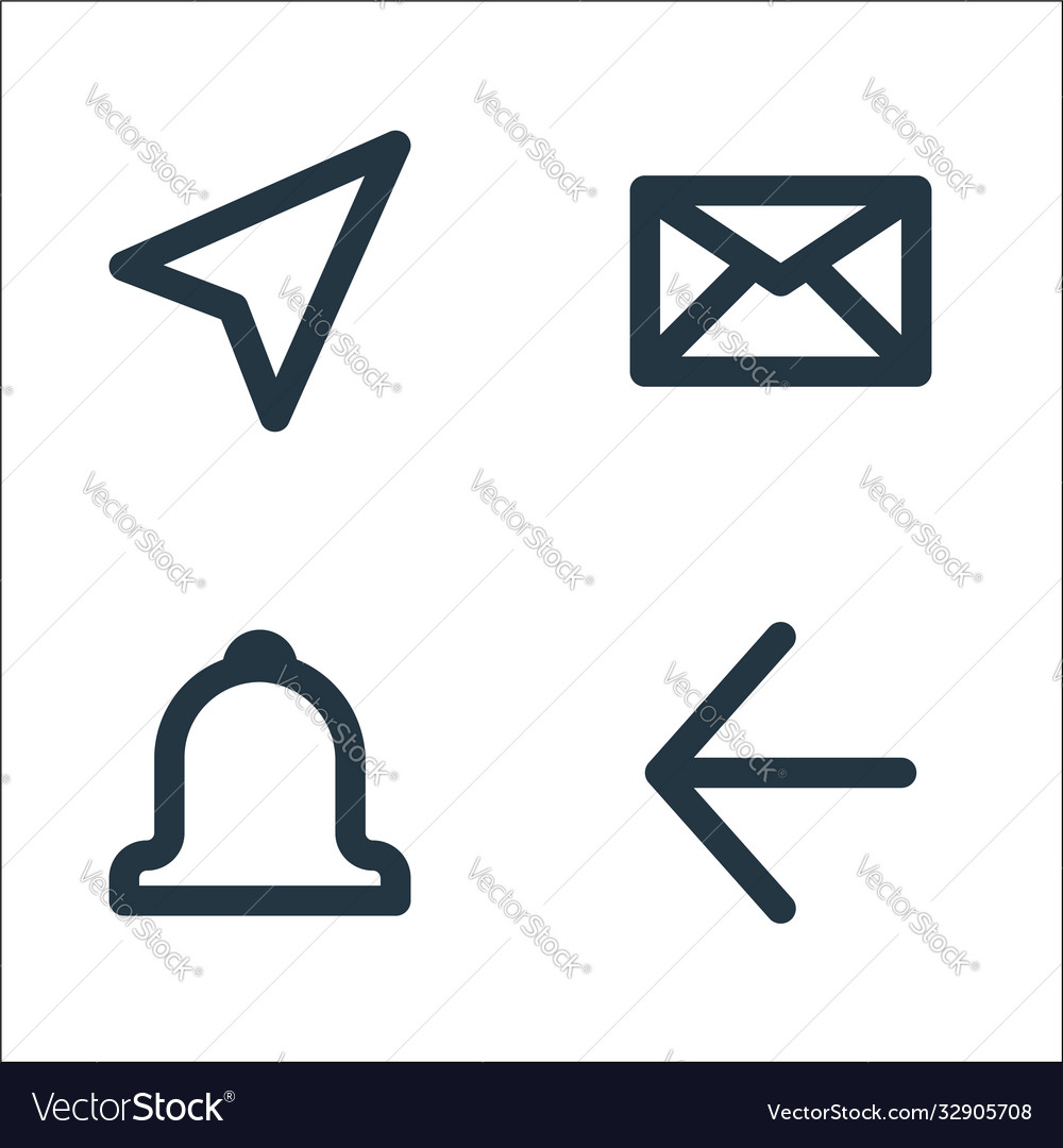 User interface line icons linear set quality vector image User interface line icons linear set quality