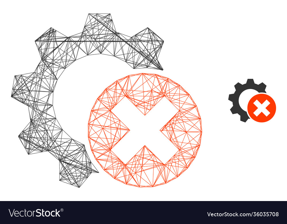 Web network delete settings gear icon vector image Web network delete settings gear icon