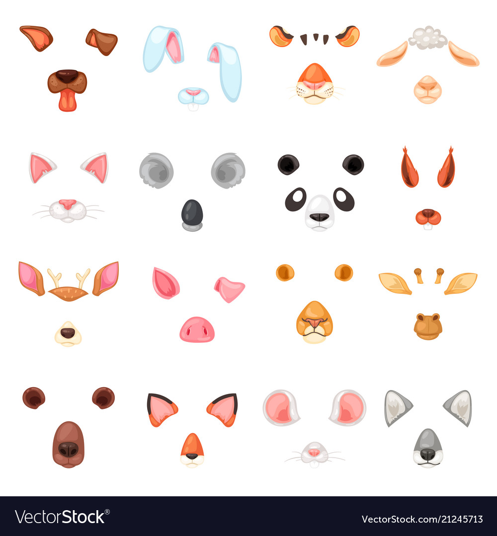 Animal mask animalistic masking face Royalty Free Vector