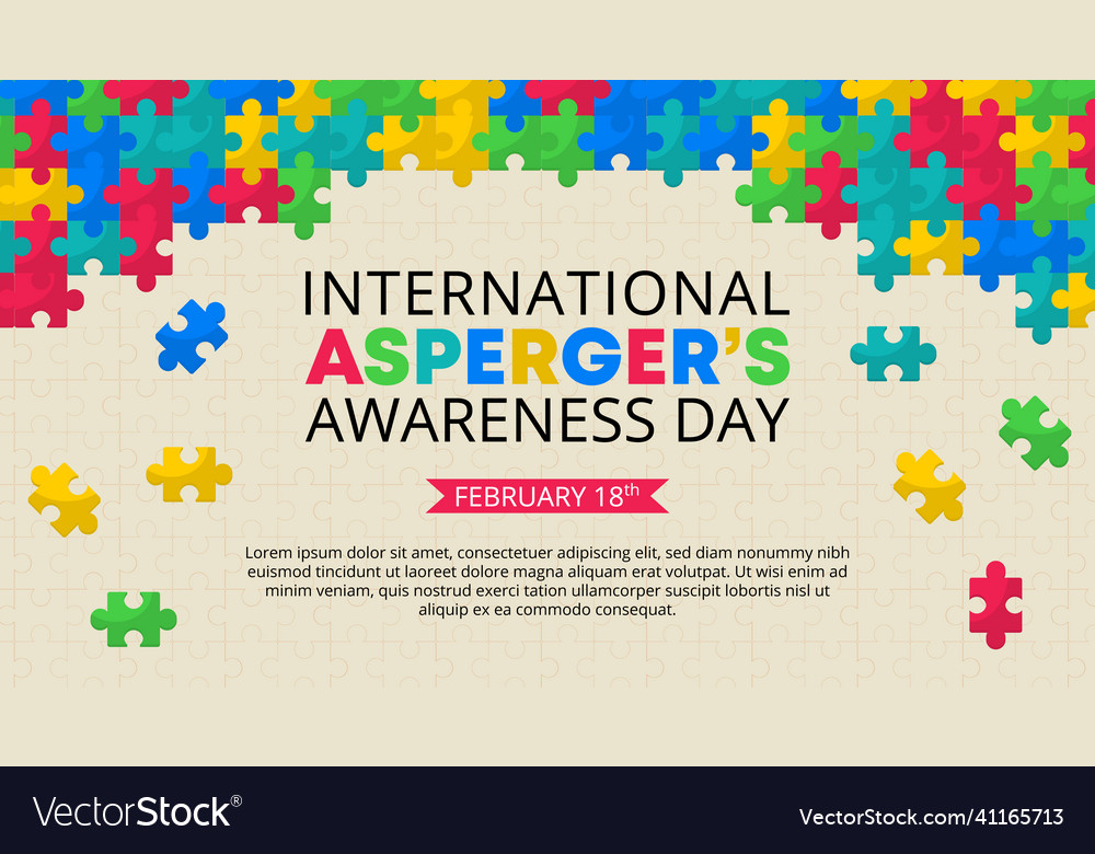 Asperger day background with arranged puzzles vector image Asperger day background with arranged puzzles