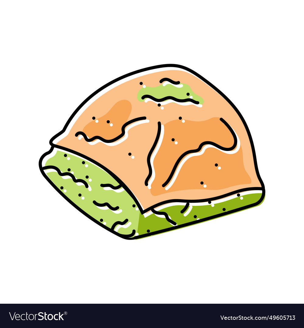 Baklava piece sweet food color icon