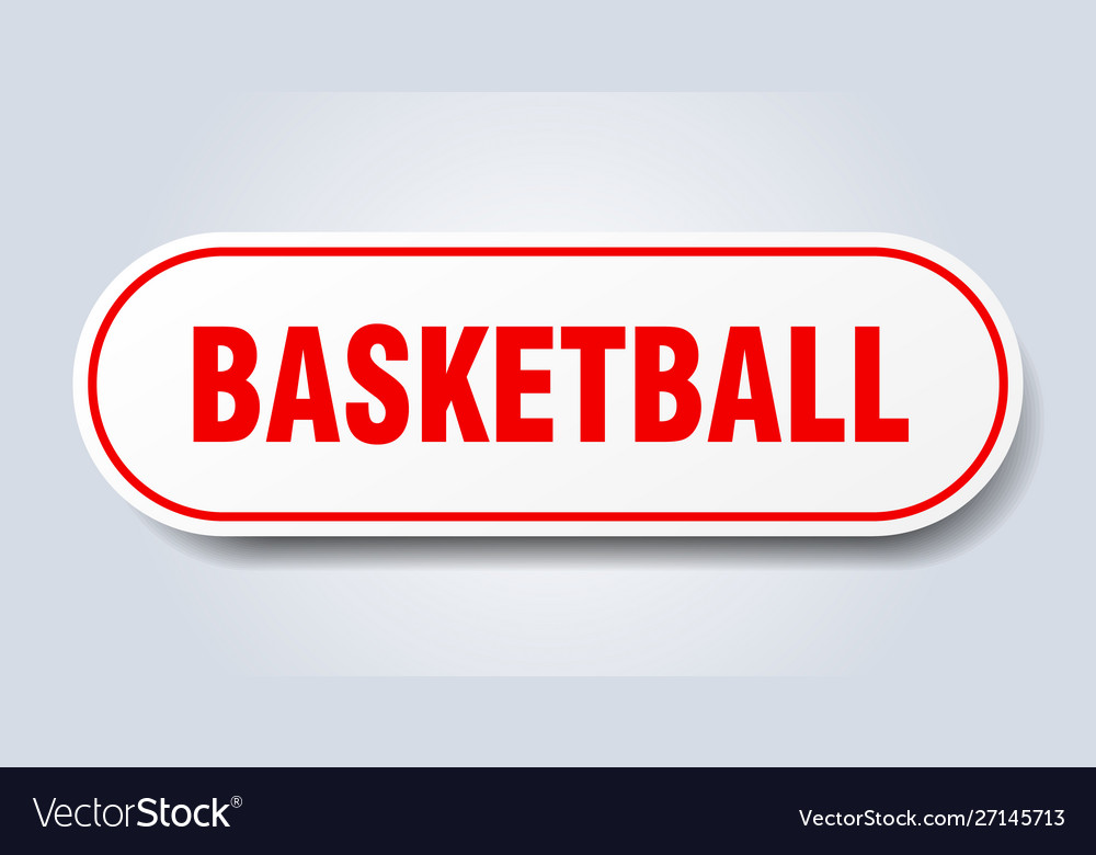 Basketball sign rounded red sticker