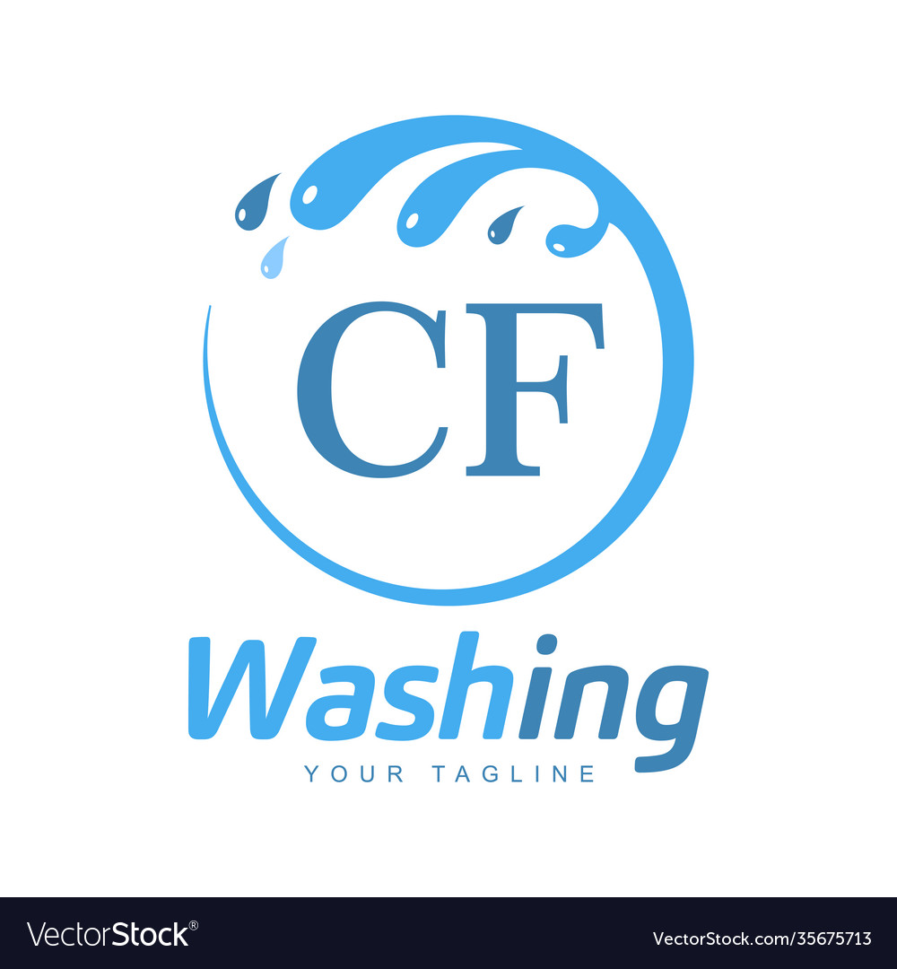 Cf letter design with wash logo modern