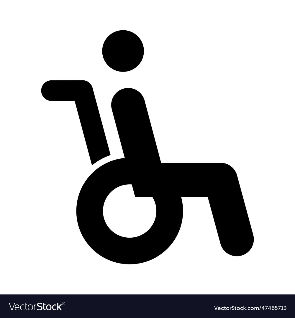 Disabled person glyph icon for personal Royalty Free Vector