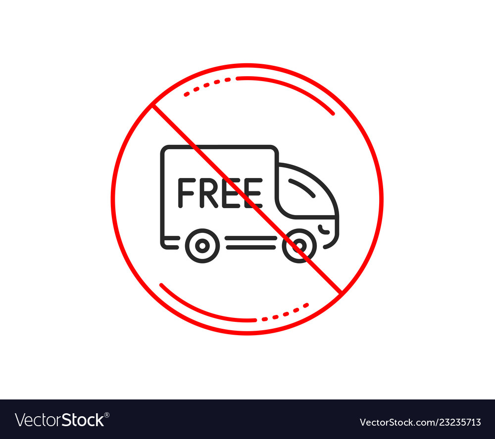 Free delivery line icon shopping truck sign