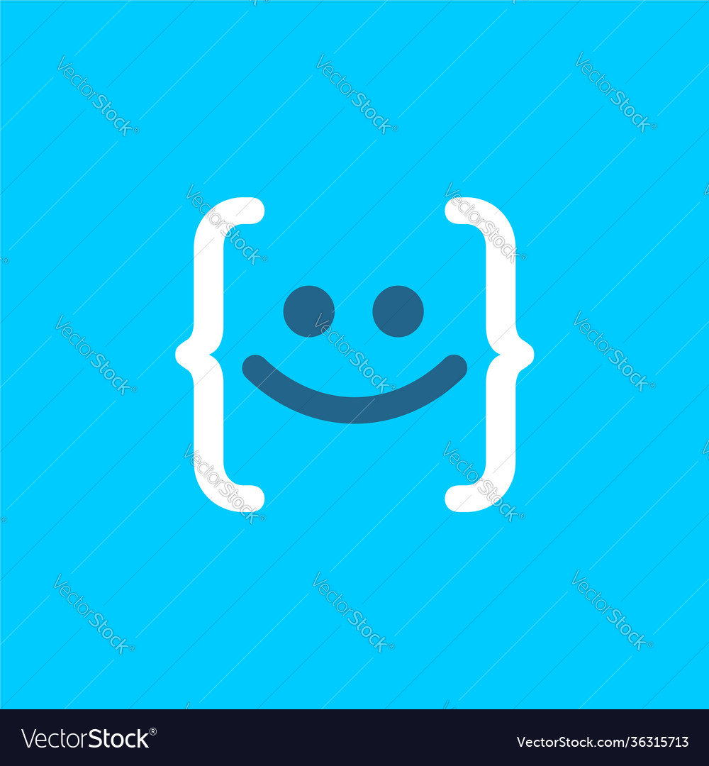 Fun coding developer icon programming logo vector image Fun coding developer icon programming logo