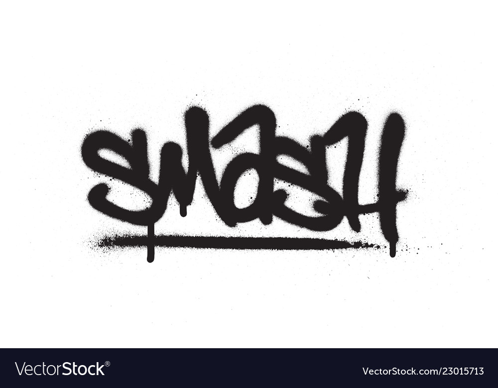 Graffiti smash word sprayed in black over white Vector Image