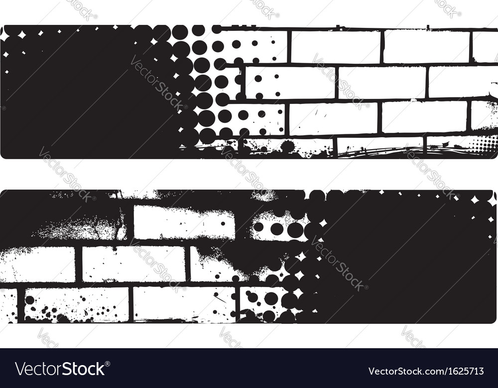 Grunge brickwall banners