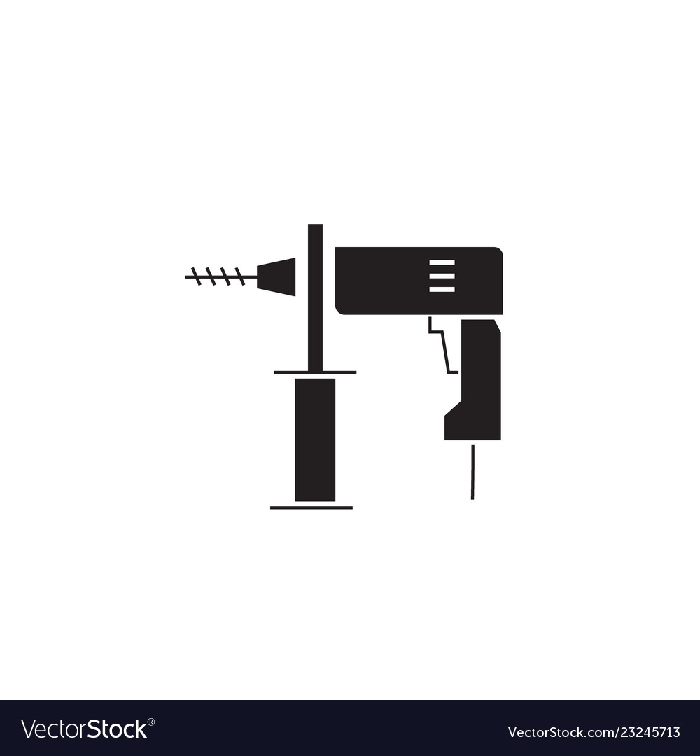 Hammer drill black concept icon