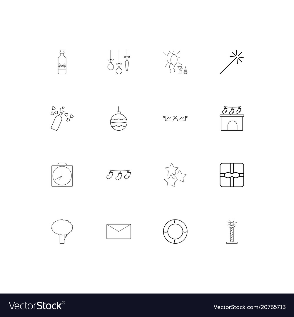 Holidays linear thin icons set outlined simple