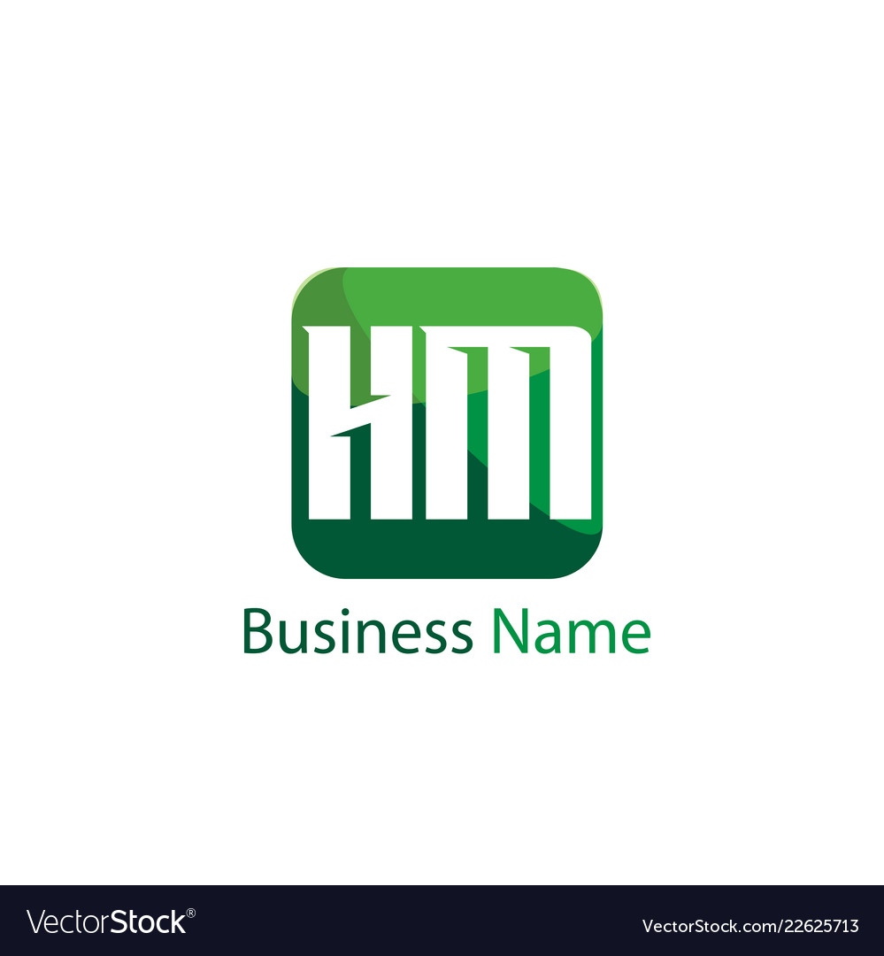 Initial letter hm logo template design