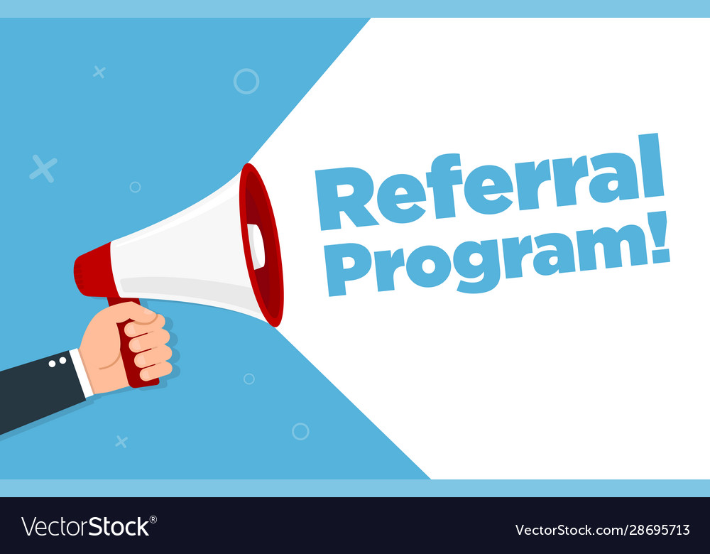 Megaphone with referral program vector image Megaphone with referral program
