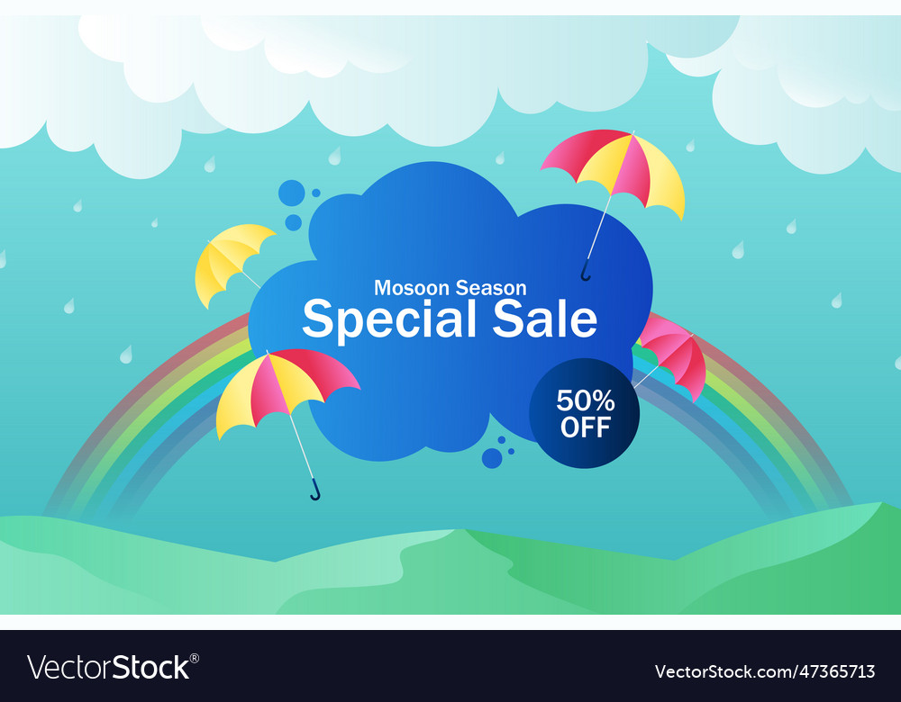 Monsoon season sale background with gradient style