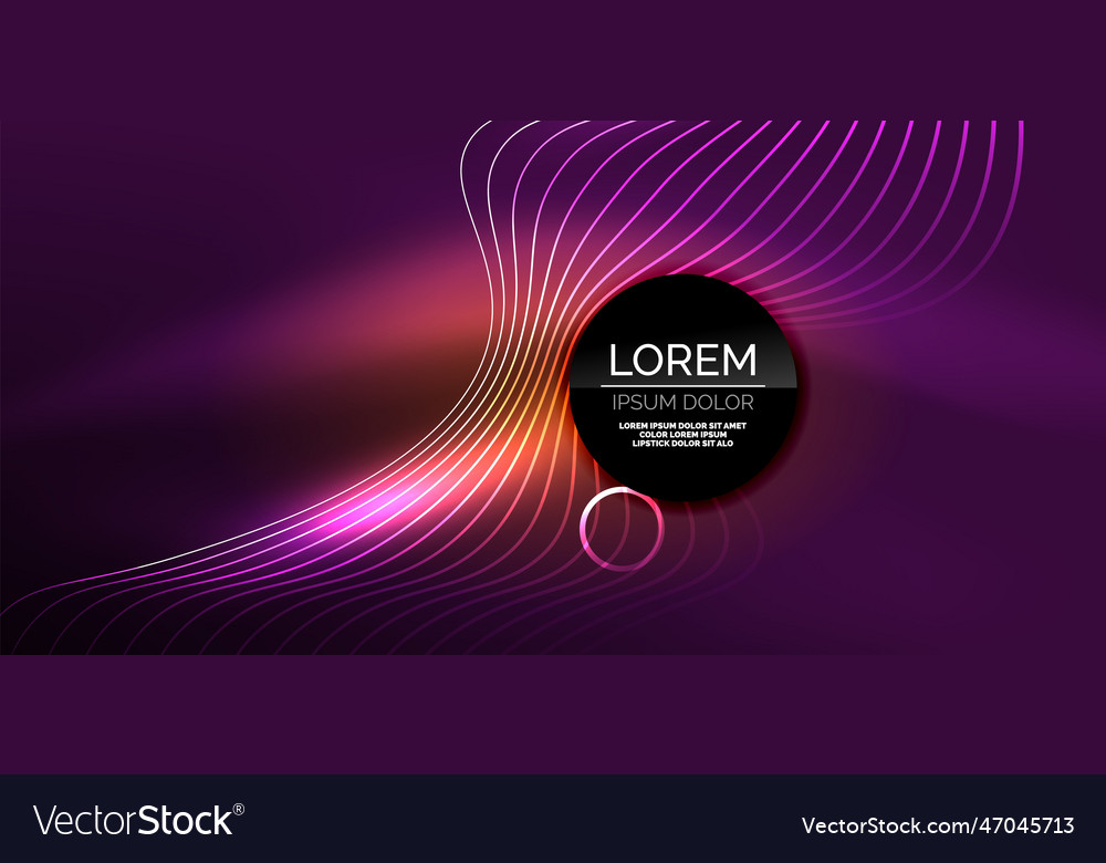 Neon lines and waves abstract background techno